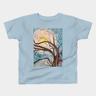 Blue Moon and stars Painting Kids T-Shirt